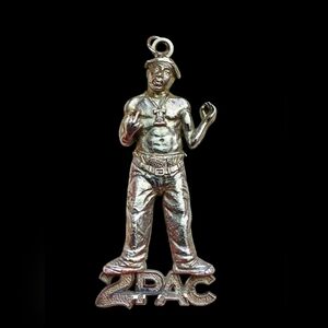 Vintage Custom 2PAC Tupac Shakur Sterling Silver 925 Pendant